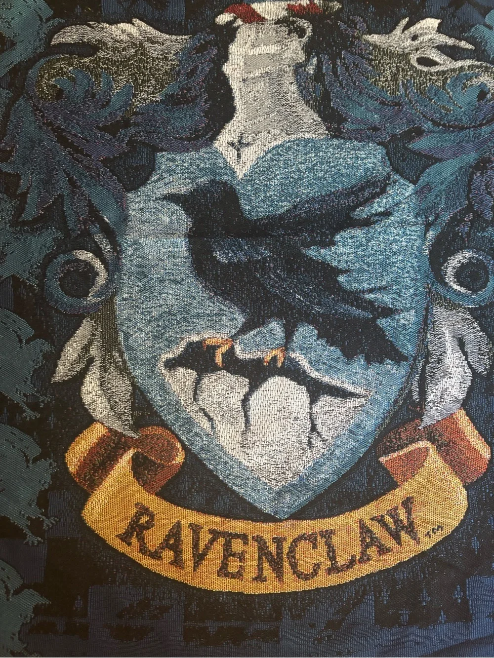 Harry Potter Ravenclaw Crest Woven Tapestry Throw Blanket Witchy Academia Boho